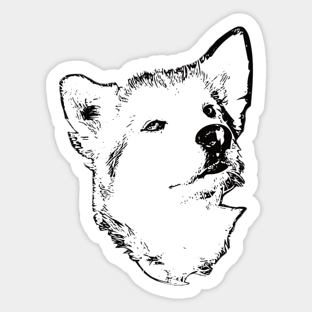 Alaskan Malamute Face Sticker by DoggyStyles